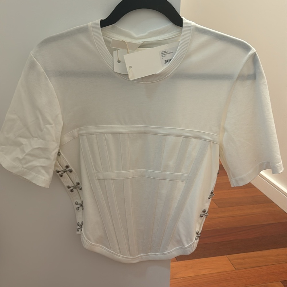 NWT Dion Lee Corset Tee White S